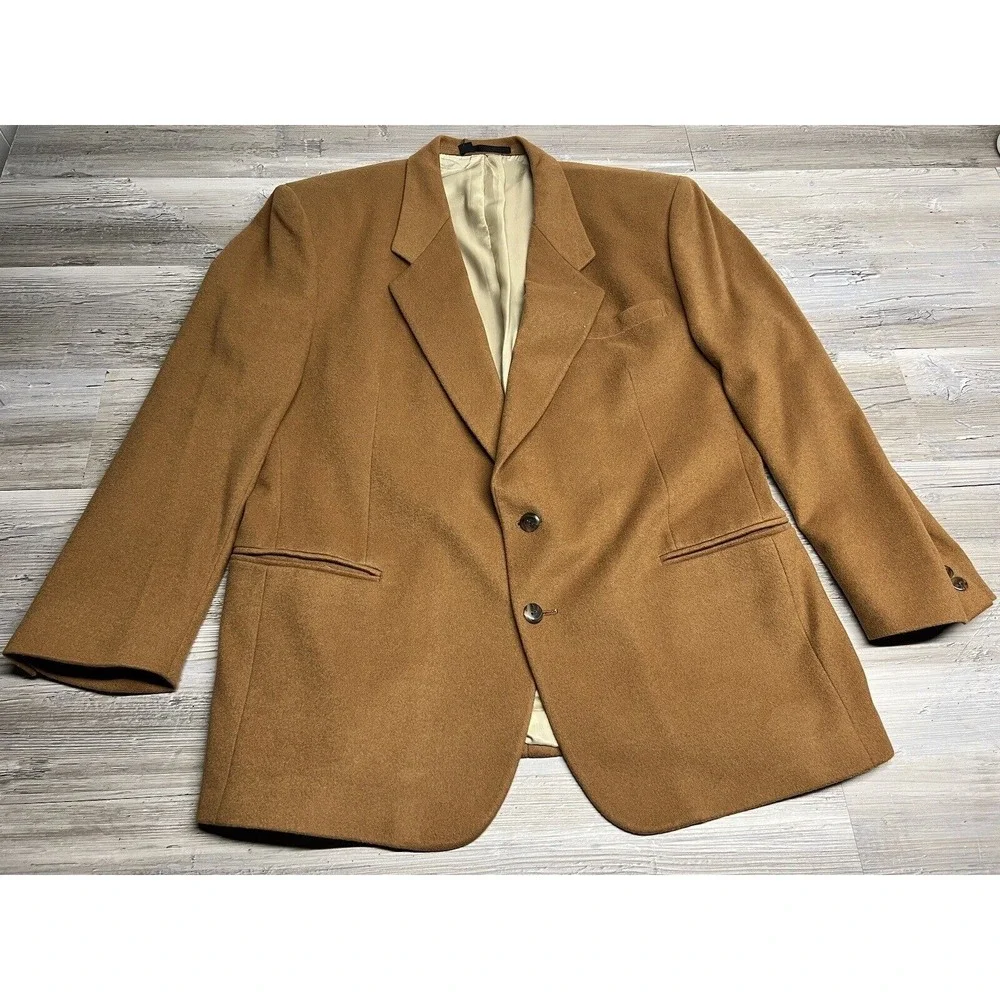 Vintage Gino Salvaggi International Collection Blazer Sport Coat Brown Wool 46 R